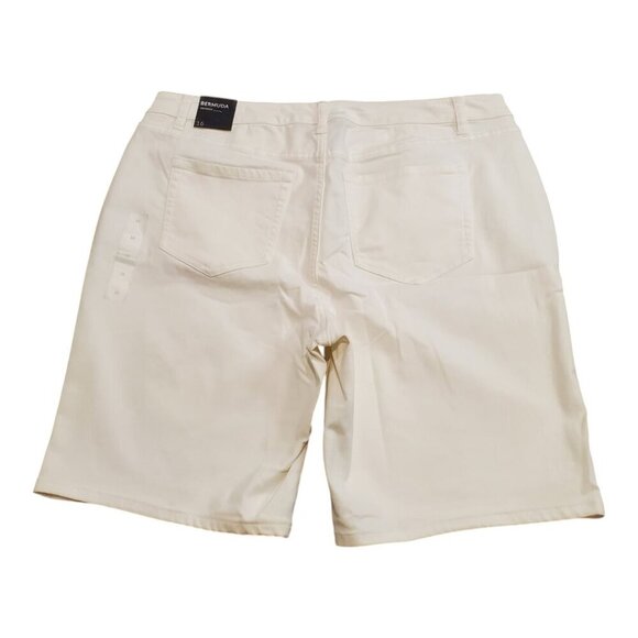 NWT VENEZIA SZ 16 White Stretch Twill High-rise Bermuda Shorts - Picture 5 of 11